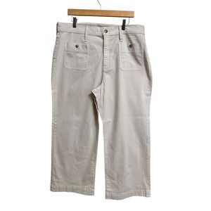J. Crew Sailor slim Wide Leg‎ Cropped chino Pants Beige Women's Size 34 #BY637